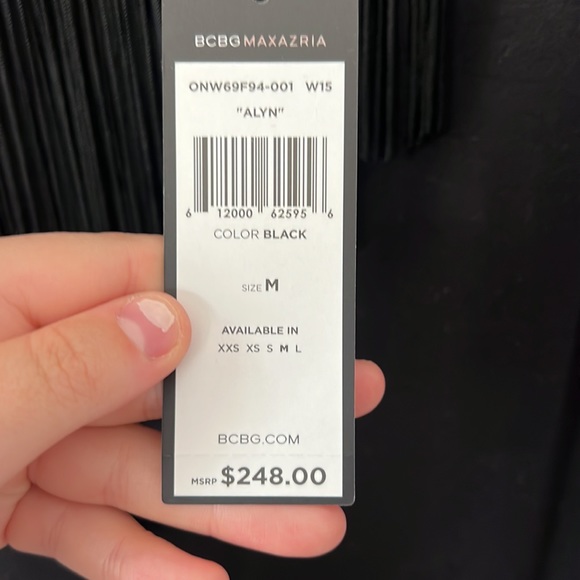 BCBGmaxazaria Alyn black fringe dress size M - Picture 2 of 3